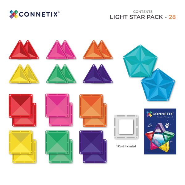 Connetix Tiles 28 ks - Svítící hvězda