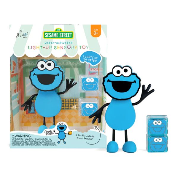 COOKIE MOSTER Figurka Glo Pals + 2 svítící kostky do vody
