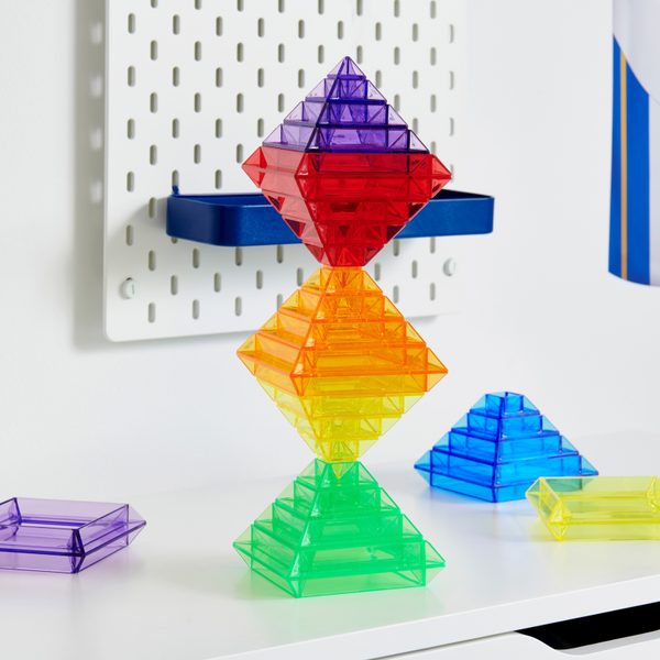 TickiT Průsvitné barevné pyramidy 30 ks