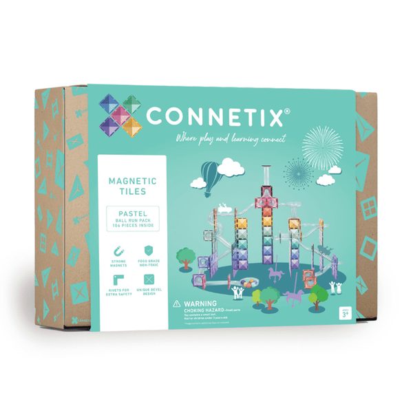 Connetix Tiles 106 ks - Magnetická kuličková dráha pastelová