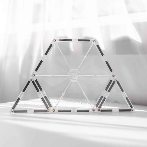 Connetix Tiles 34 ks - Magnetická stavebnice Clear - průhledná sada