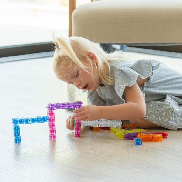 TickiT Průsvitné barevné spojovací kostky 100ks