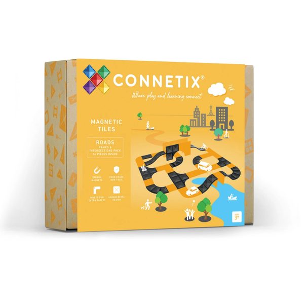 Connetix Tiles 16 ks - Magnetická stavebnice - rampy a křižovatky