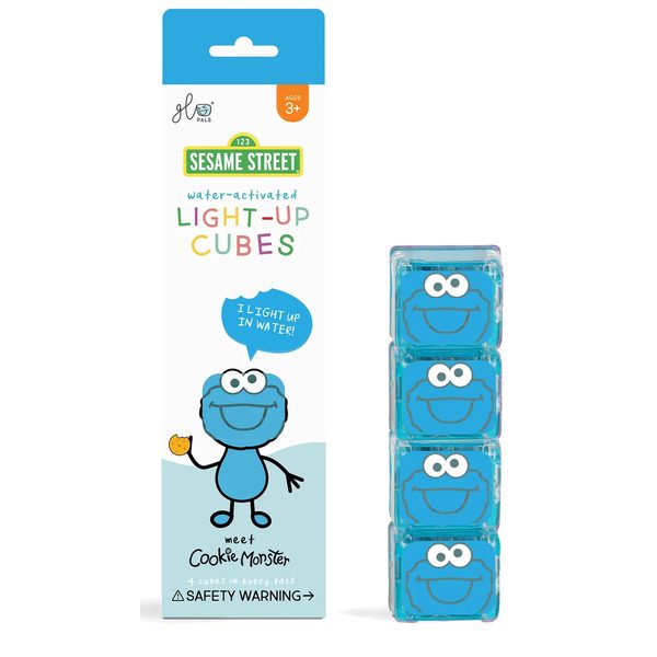 Smyslové svítící kostky Glo Pals 4 ks COOKIE MONSTER