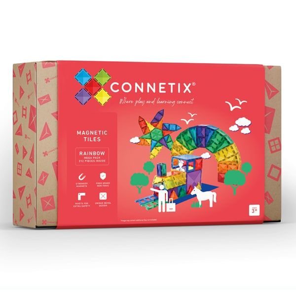Connetix Tiles 212 ks - Magnetická stavebnice duhová sada