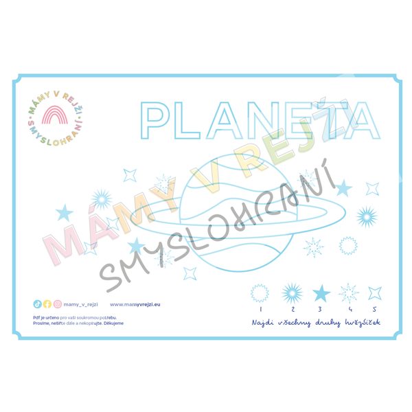 PDF Šablona pro tvoření s modelínou - Planeta