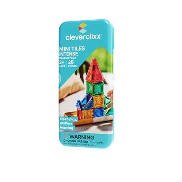 Cleverclixx - Cestovní magnetická mini stavebnice DUHOVÁ 28 ks