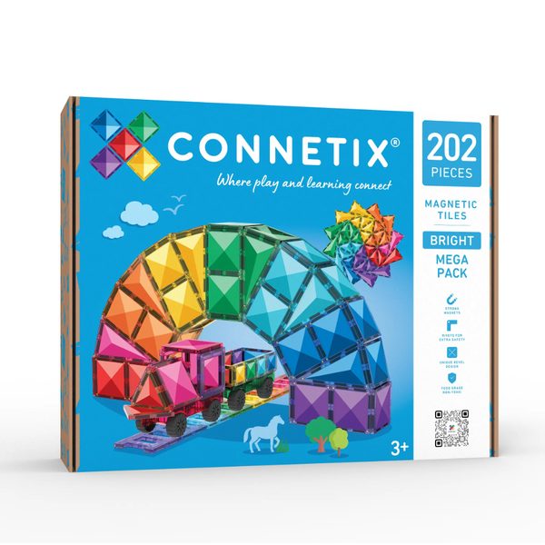 Connetix Tiles 202 ks - Magnetická stavebnice duhová sada