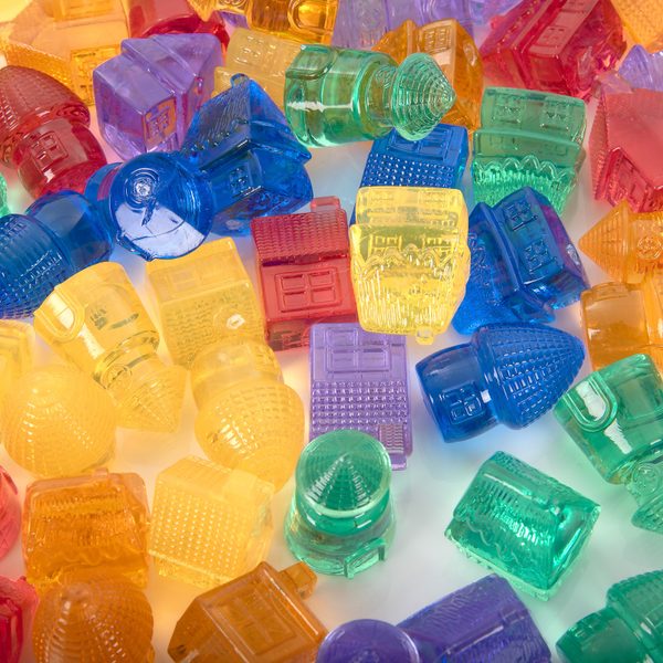 TickiT Průsvitné barevné domečky 72ks