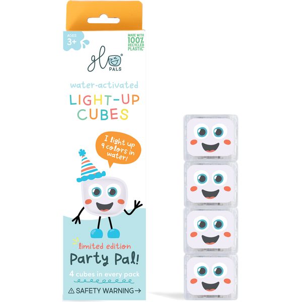 Smyslové svítící kostky Glo Pals 4 ks bílé PARTY PAL