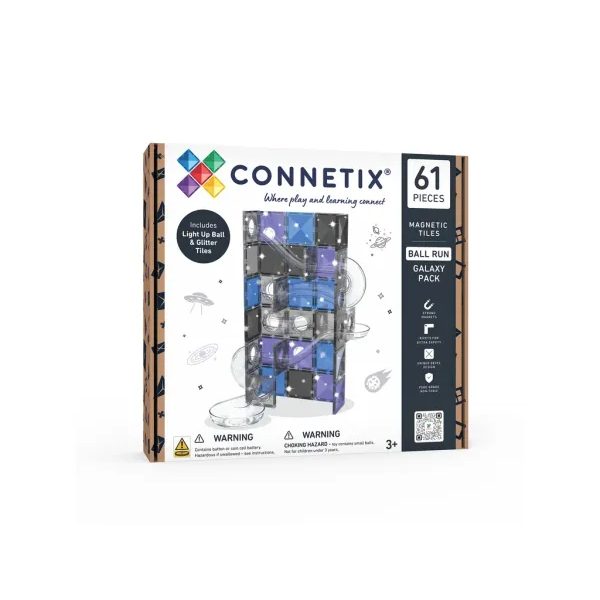 Connetix Tiles 61 ks - Kuličková dráha Galaxy Pack