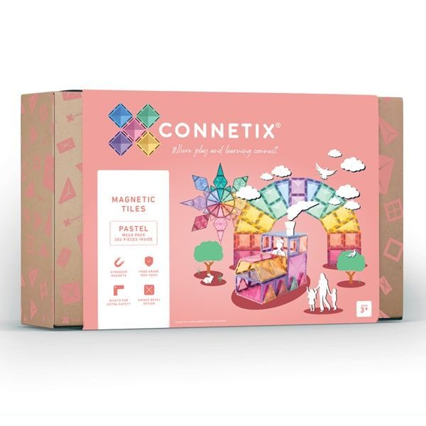 Connetix Tiles 202 ks - Magnetická stavebnice pastelová sada