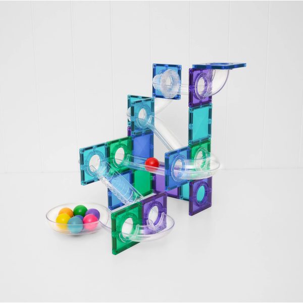 Connetix Tiles 114 ks - Magnetická kuličková dráha duhová