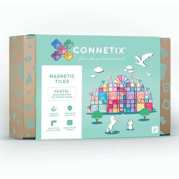 Connetix Tiles 120 ks - Magnetická stavebnice pastelová sada