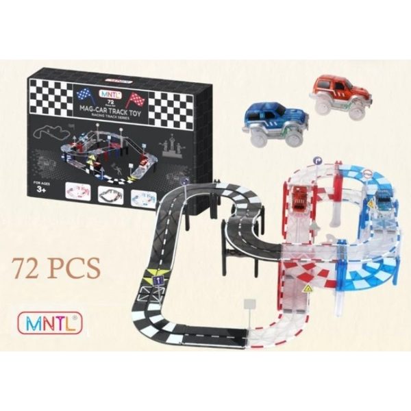 MNTL - Magnetická dráha Race Track Tunning 72 ks včetně 2 ks aut