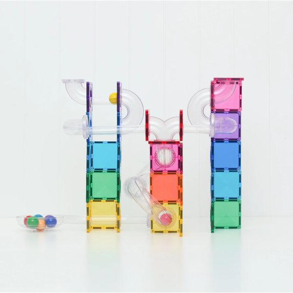 Connetix Tiles 114 ks - Magnetická kuličková dráha duhová