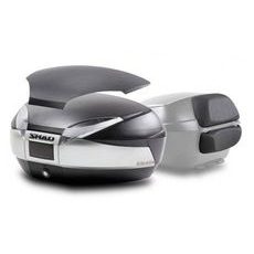 Kovček ( Top case ) SHAD SH48 D0B48406R New Titanium with backrest, carbon cover and PREMIUM SMART lock