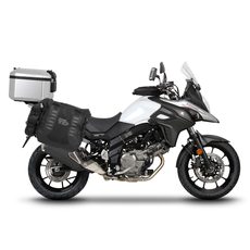 Complete set of SHAD TERRA TR40 adventure saddlebags and SHAD TERRA aluminium 48L topcase, including mounting kit SHAD SUZUKI DL 650 V-Strom