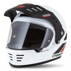 Motocross Helmet CASSIDA FORMX FLATOUT white/ black/ red/ black matt peak 2XL
