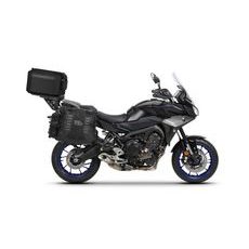 Set of SHAD TERRA TR40 adventure saddlebags and SHAD TERRA aluminium top case TR55 PURE BLACK, including mounting kit SHAD YAMAHA TRACER 900/GT
