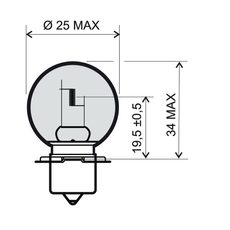 Lamp RMS 246510432 12V 20W, P26S bela