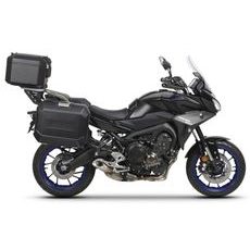 Komplet aluminijastih kovčkov z nosilci in ploščo SHAD TERRA BLACK, 48L zadnji kovček in 47L stranski kovčki SHAD YAMAHA MT-09 Tracer / Tracer 900