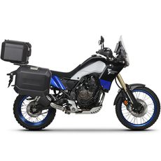 Komplet aluminijastih kovčkov z nosilci in ploščo SHAD TERRA BLACK, 48L zadnji kovček in 36L/47L stranski kovčki SHAD YAMAHA Tenere 700 XTZ690