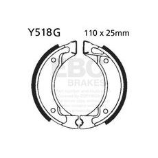 Brake shoe set EBC Y518G grooved includings springs