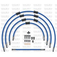 STANDARD Front brake hose kit Venhill POWERHOSEPLUS YAM-9001F-SB (5 cevi v kompletu) Solid blue hoses, chromed fittings