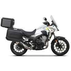 Komplet aluminijastih kovčkov z nosilci in ploščo SHAD TERRA BLACK, 37L zadnji kovček in 36L stranski kovčki SHAD HONDA CB 500 X