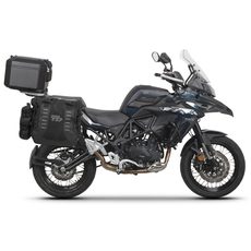 Complete set of SHAD TERRA TR40 adventure saddlebags and SHAD TERRA BLACK aluminium 55L topcase, including mounting kit SHAD Benelli TRK 502 X
