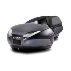 Kovček ( Top case ) SHAD SH48 D0B48306R Temno Siva with backrest, carbon cover and PREMIUM SMART lock