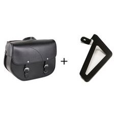 Leather saddlebag CUSTOMACCES SANT LOUIS APS005N črna left, with universal support