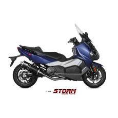 Celoten izpušni sistem 2x1 STORM OVAL SY.002.LX2B Kovinsko črna