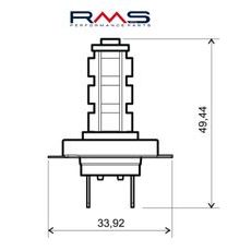 Žarnica RMS 246510610 12V 14 Led, H7 moder