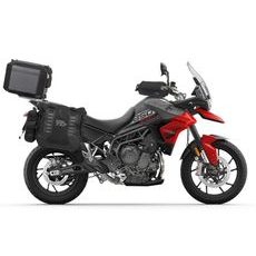 Complete set of SHAD TERRA TR40 adventure saddlebags and SHAD TERRA BLACK aluminium 48L topcase, including mounting kit SHAD TRIUMPH Tiger 900