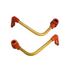Lever guard ACCOSSATO DE003 with gold hose and joint right + left, aluminium