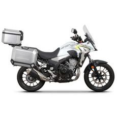 Komplet aluminijastih kovčkov z nosilci in ploščo SHAD TERRA, 48L zadnji kovček in 36L stranski kovčki SHAD HONDA CB 500 X