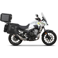 Complete set of SHAD TERRA TR40 adventure saddlebags and SHAD TERRA BLACK aluminium 37L topcase, including mounting kit SHAD HONDA CB 500 X