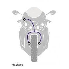 STANDARD Front brake hose kit Venhill POWERHOSEPLUS YAM-12002F-RD (3 cevi v kompletu) Red hoses, chromed fittings