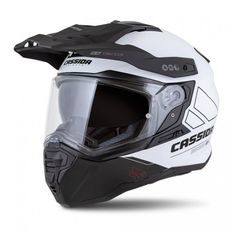 Motocross Helmet CASSIDA ROAD RUNNER DUAL white/ black/ black matt peak S