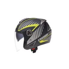 Jet čelada CASSIDA MAGNUM black matt/ grey/ yellow fluo S