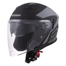 Jet čelada CASSIDA JET TECH CORSO black matt / grey 2XL