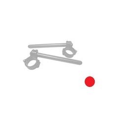 Pair of raised clip-on ACCOSSATO CP004 + 20 mm 10 degrees inclination, red