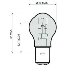 Lamp RMS 246510321 12V 45/40W BA20D - white