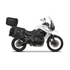 Set of SHAD TERRA TR40 adventure saddlebags and SHAD TERRA aluminium top case TR55 PURE BLACK, including mounting kit SHAD TRIUMPH TIGER 800