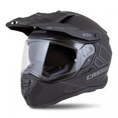 Motocross Helmet CASSIDA ROAD RUNNER DUAL black matt/ dark grey/ black matt peak S