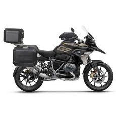 Komplet aluminijastih kovčkov z nosilci in ploščo SHAD TERRA BLACK, 37L zadnji kovček in 36L/47L stranski kovčki SHAD R 1200 GS Adventure/ R 1250 GS Adventure