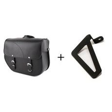 Leather saddlebag CUSTOMACCES SANT LOUIS APS004N črna right, with universal support