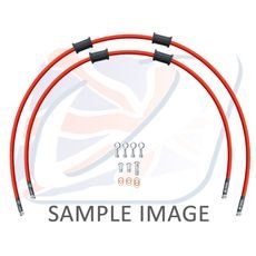 Set prednjih zavornih cevi Venhill POWERHOSEPLUS SUZ-12002F-RD (2 cevi v kompletu) Red hoses, chromed fittings